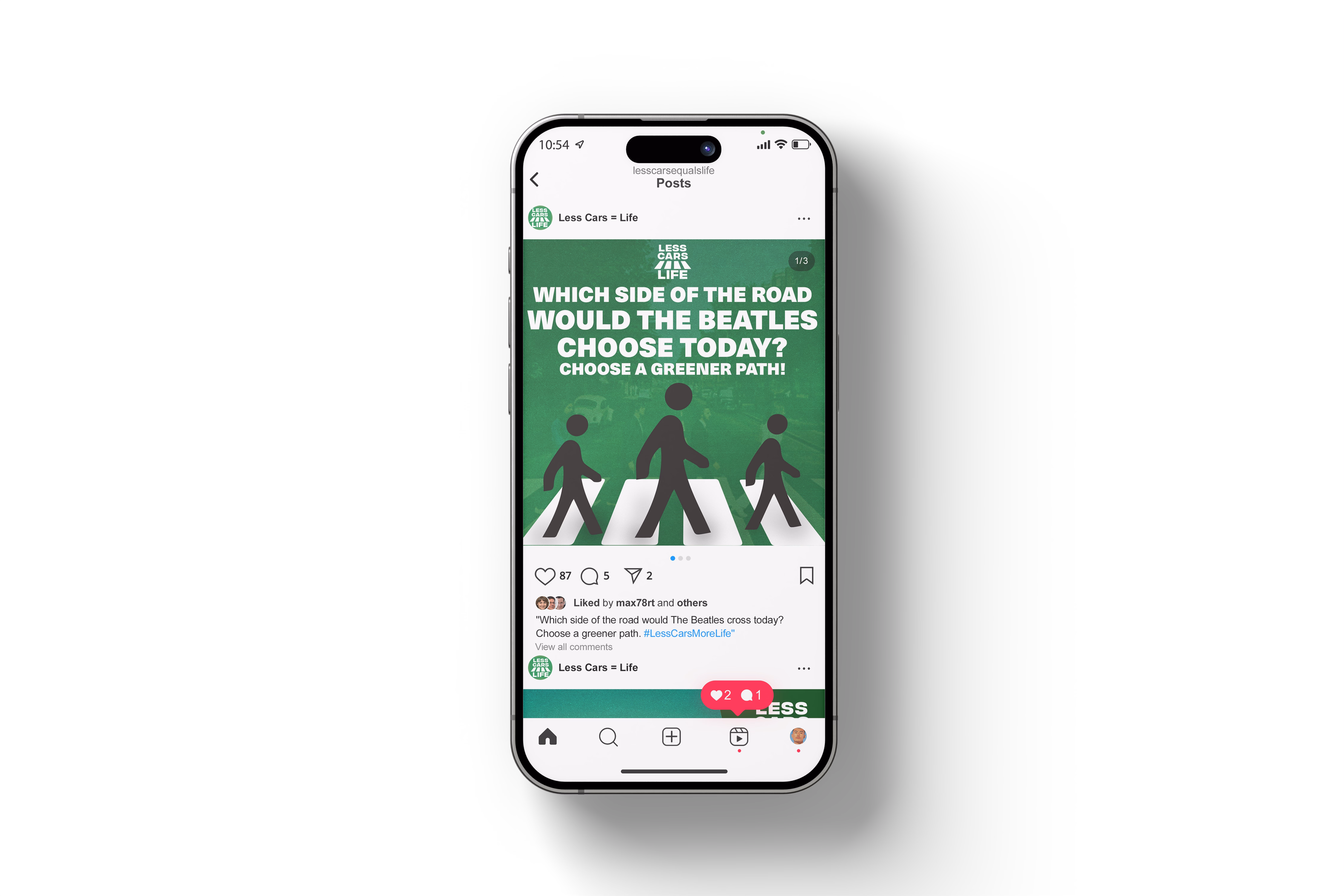 Less Cars Equals Life Visual 2